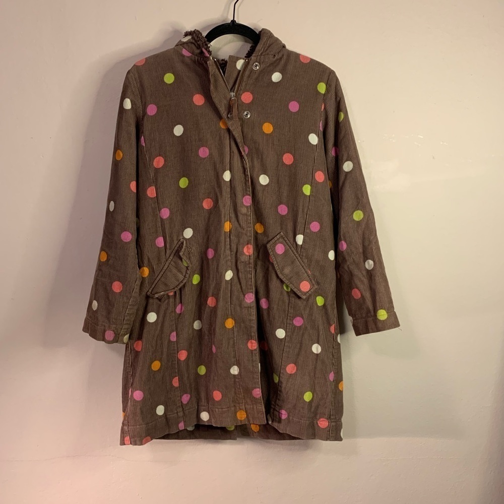 Mini Boden Corduroy Polka Dot Coat